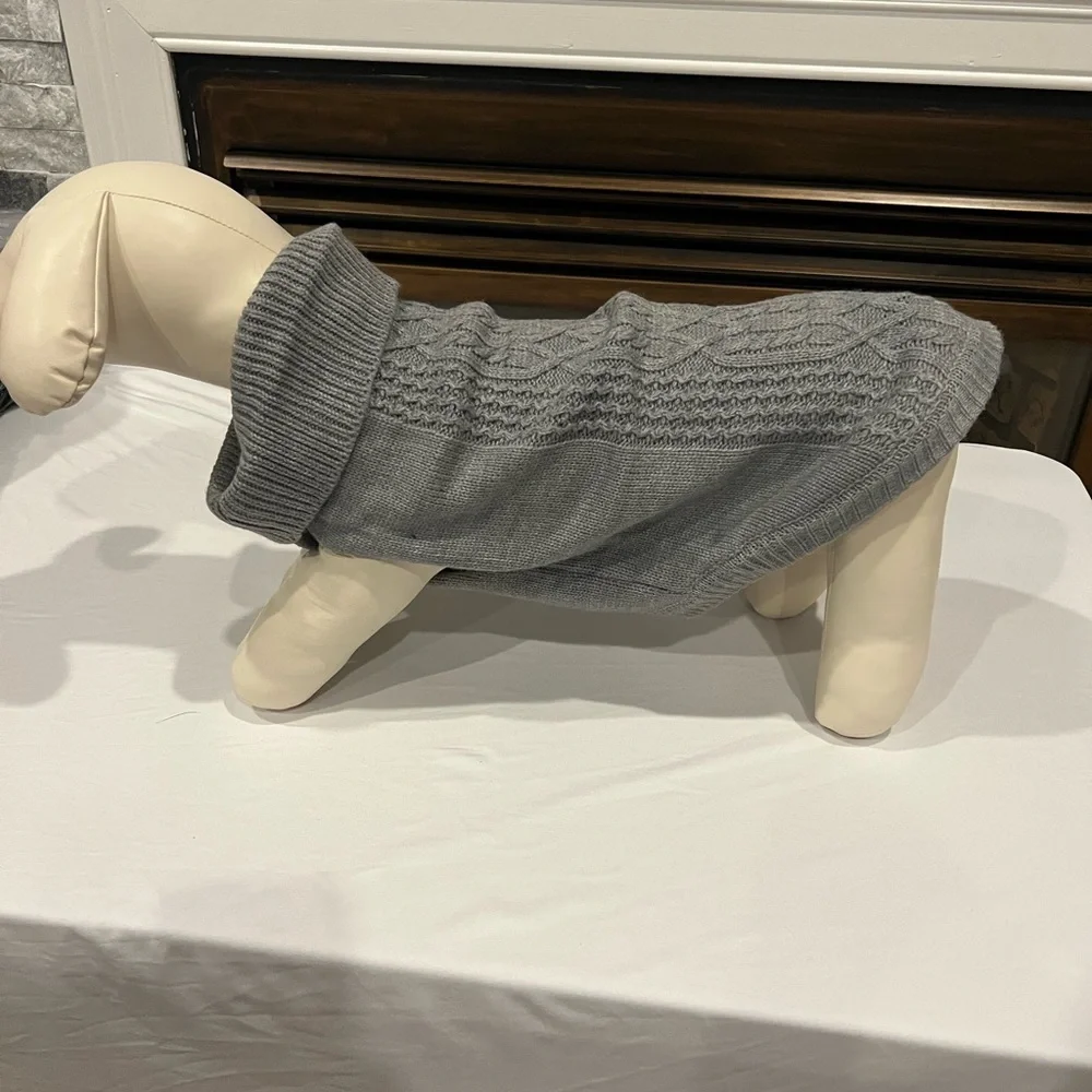 Cable Dog Sweater – Storm Grey | NWOT